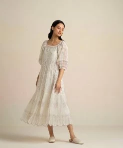 BunaStudio Midi Dresses Woven Pearl Dress