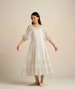 BunaStudio Midi Dresses Woven Pearl Dress