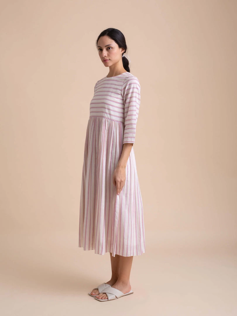 BunaStudio Midi Dresses Backwoods Stripe Dress 5 BunaStudio Midi Dresses Backwoods Stripe Dress