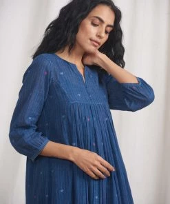 BunaStudio Indigo Skies Gathered Dress Midi Dresses 12 BunaStudio Indigo Skies Gathered Dress Midi Dresses