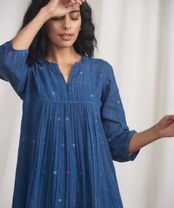 BunaStudio Indigo Skies Gathered Dress Midi Dresses 13 BunaStudio Indigo Skies Gathered Dress Midi Dresses