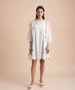 BunaStudio Mini Dresses Ivory Bow Dress