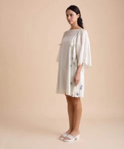 BunaStudio Mini Dresses Ivory Bow Dress