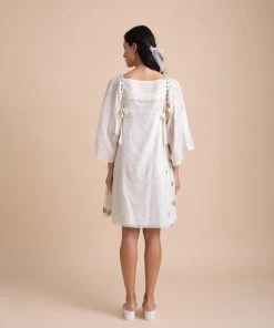 BunaStudio Mini Dresses Ivory Bow Dress