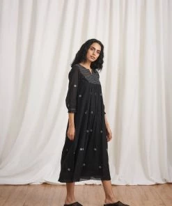 BunaStudio Night Jasmine Gathered Dress