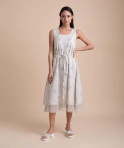 BunaStudio Midi Dresses Pressed Flowers Dress