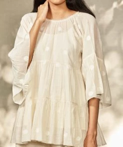 BunaStudio Tops & Blouses Dot Flutter Top