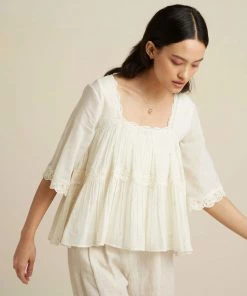 BunaStudio Tops & Blouses Swirling High Low Blouse