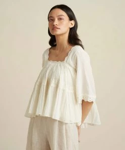 BunaStudio Tops & Blouses Swirling High Low Blouse